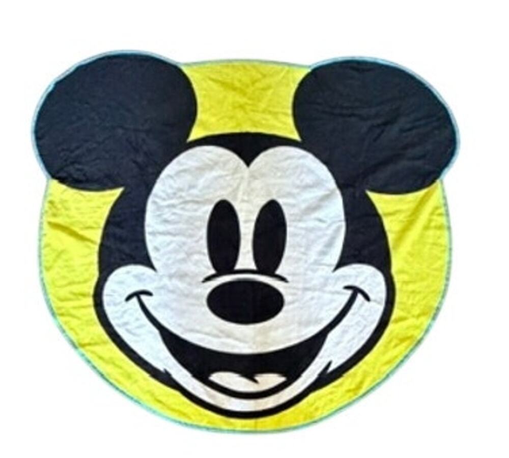Disney Mickey Mouse Shaped Beach Towel Yellow Blue 50 x 47